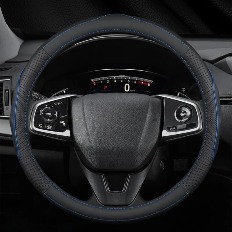 Leather cover with upper layer, suitable dimensions external diameter 37-38cm, accessories for car universal cover for interior