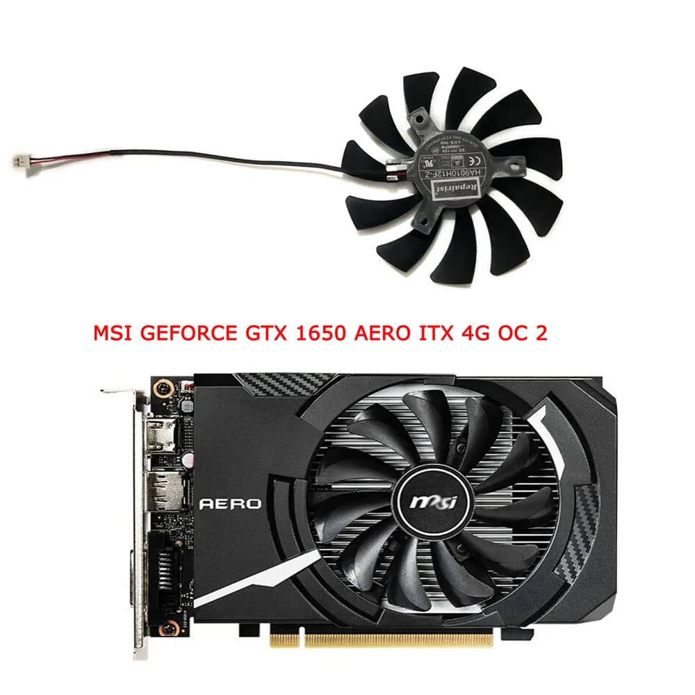 1 Piece HA9010H12F-Z,85MM 0.57A 2Pin,GPU VGA Cooler,Video Card Fan,For MSI Geforce GTX 1650 AERO ITX,Graphics Card Cooling