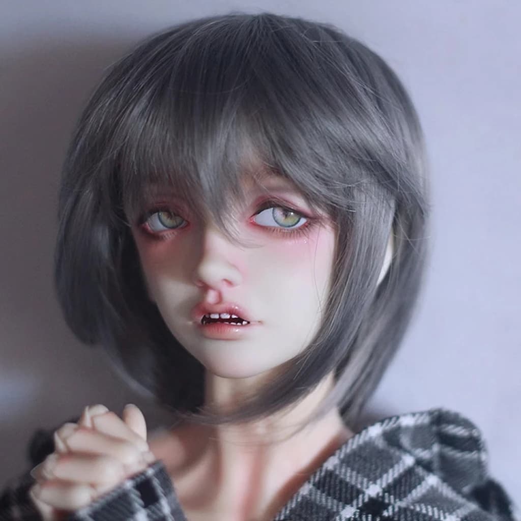 [wamami] 88 # Parrucca corta diritta grigia 1/4 MSD AOD BJD Dollfie 7-8"