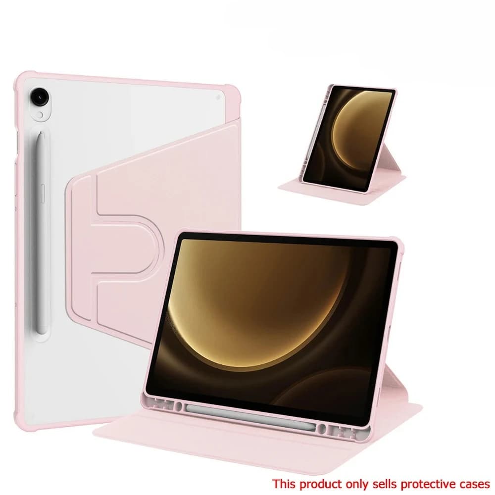Custodia girevole a 360 gradi per Samsung Galaxy Tab S9 FE+ S9 Plus 12.4 pollici SM-X610 X616B, cover posteriore in acrilico per tablet