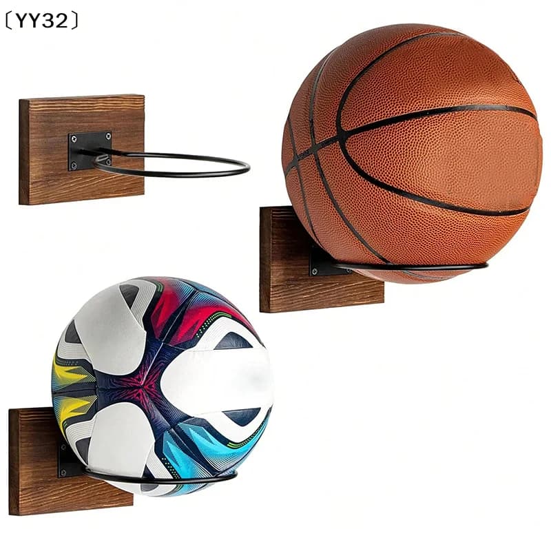 Basketball Wall Mount Ball Wall Holder Wood Metal Ball Display Stand Wall Rack Storage Rack Ball Organizer Wall Mount〔YY32〕