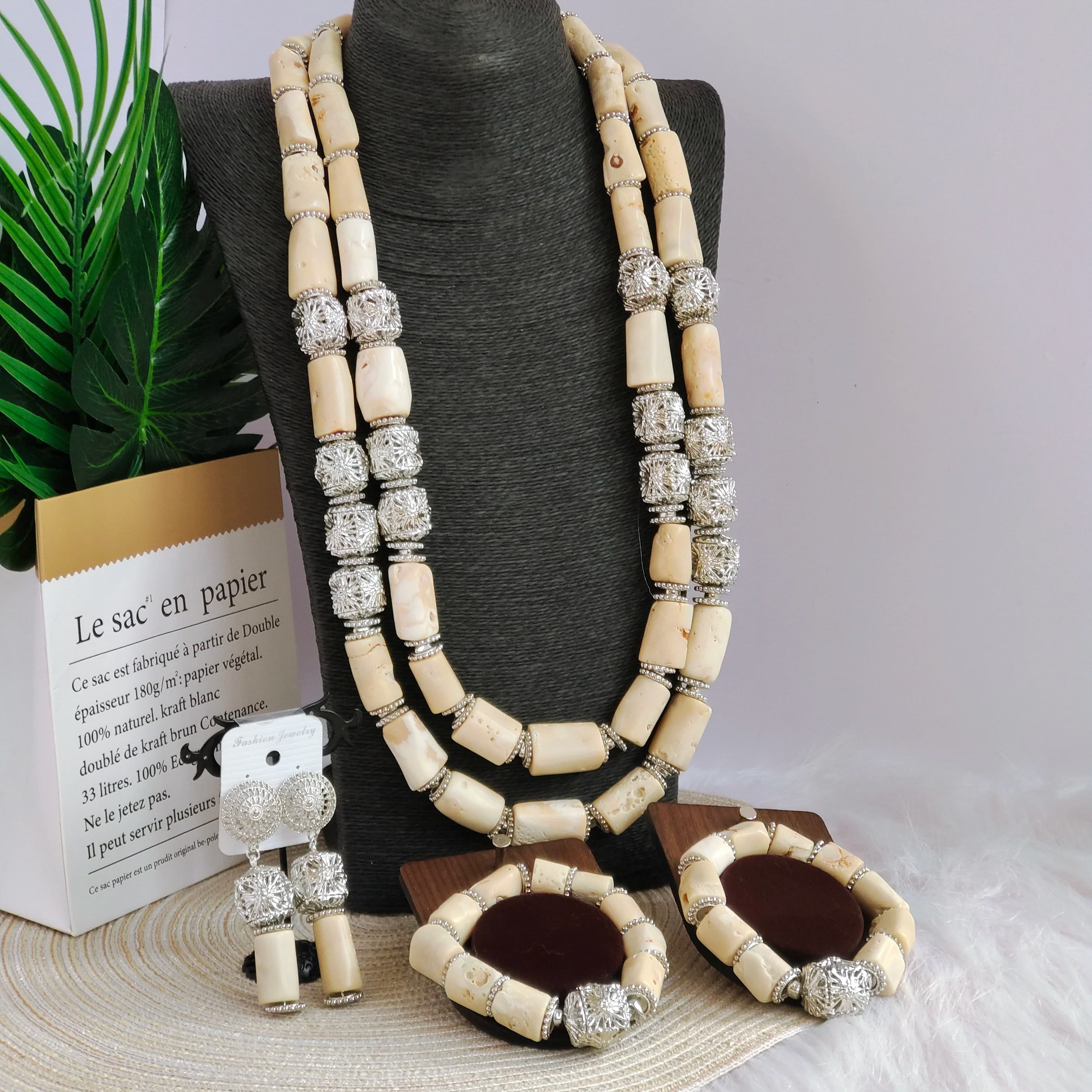 Natural White Coral Jewelry Nigerian Wedding African Beads Bridal Sets