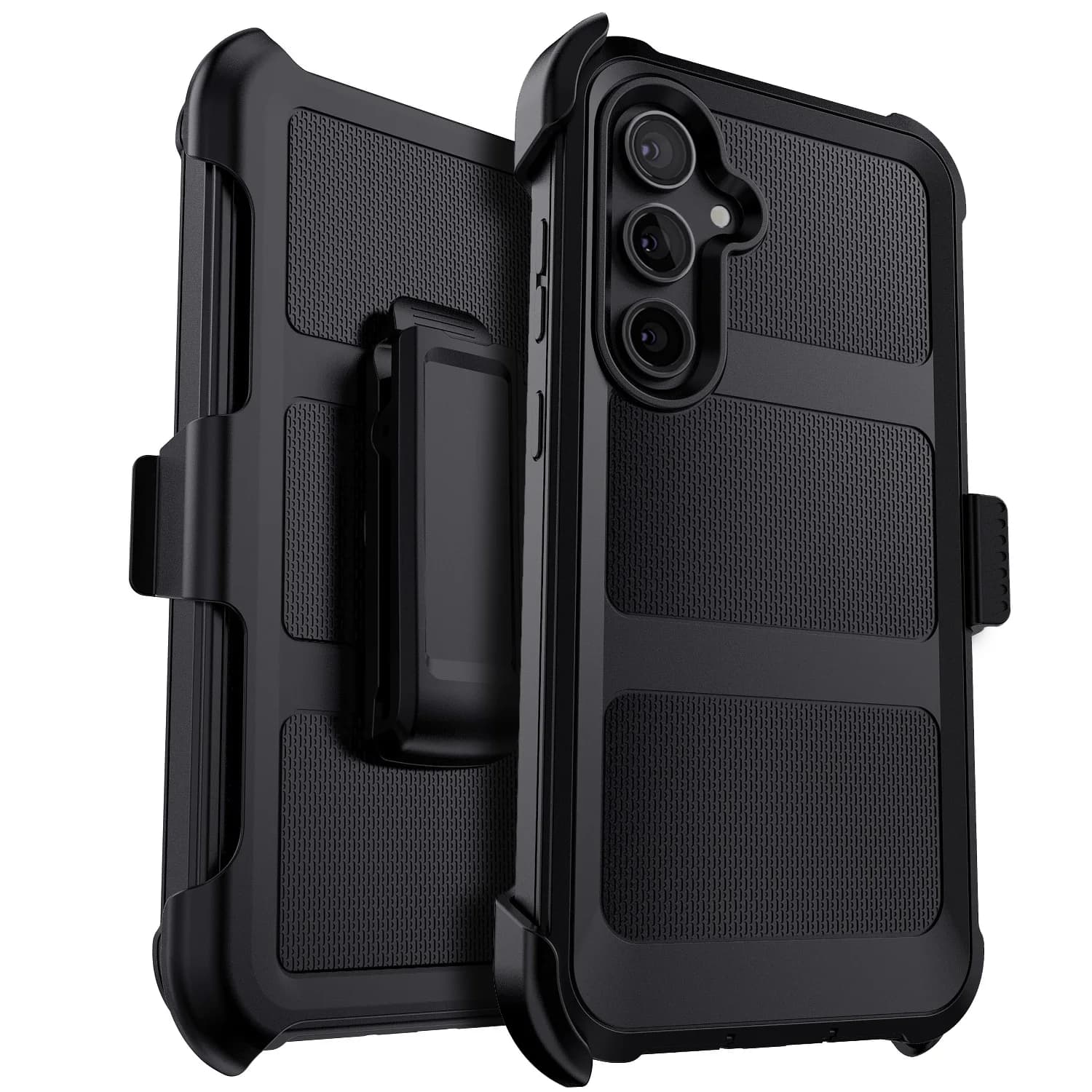 Custodia nera per Samsung Galaxy S25 Ultra S25 Plus S25 5G Custodia protettiva antiurto robusta e pesante a doppio strato con clip da cintura