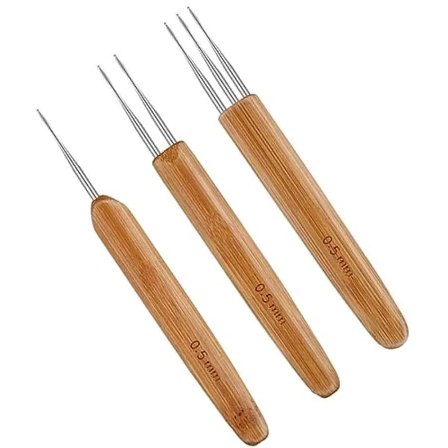 3 Pcs Dreadlock Crochet Hook for Hair, Dreadlock Needle Tool for Braid Craft 1 Hook, 2 Hooks, 3 Hooks 0.5mm