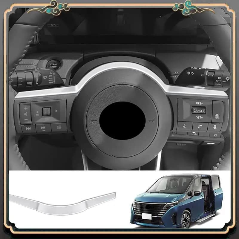For Nissan SERENA C28 2022-2023 Car Steering Wheel Back Trim Cover Car Styling Decoration Auto Accessories
