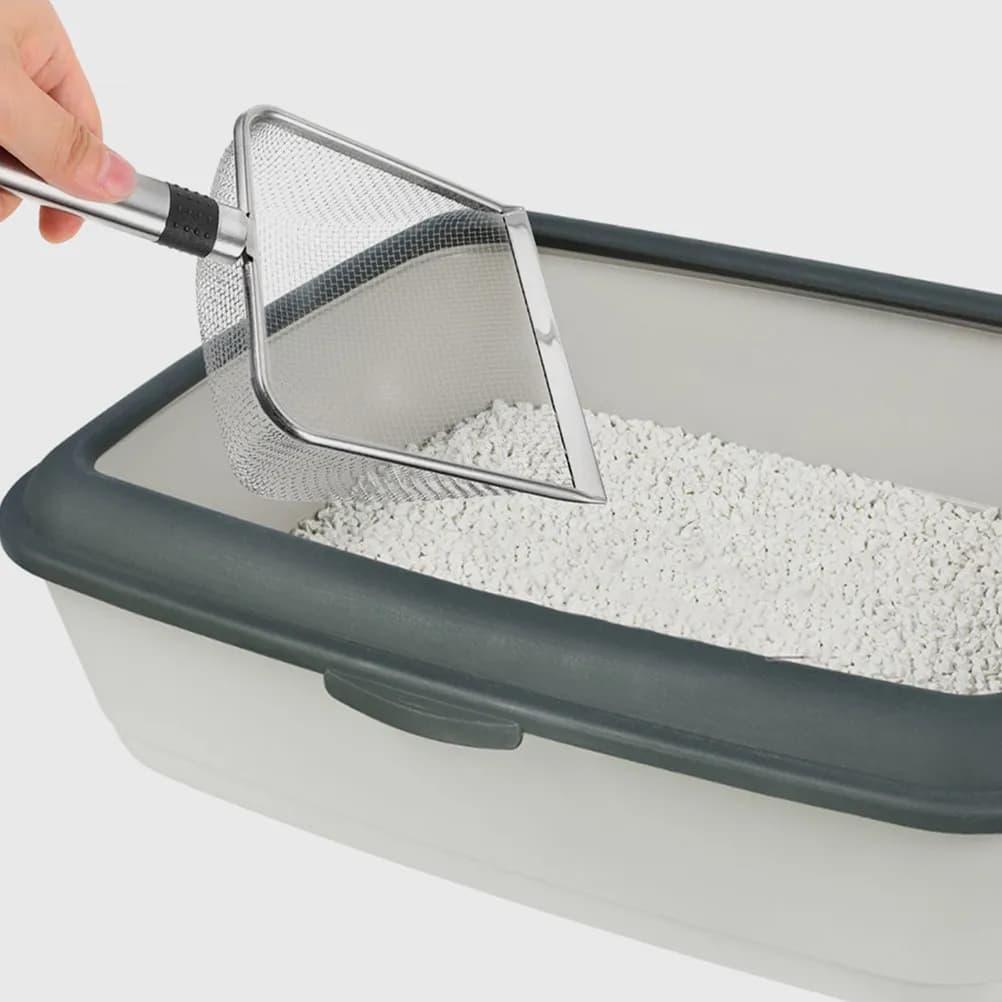Stainless Steel Cat Litter Scoop Metal Sand Sifter for Kitten Clean Litter Box Scooper Non-Stick Lightweight Mesh Cat