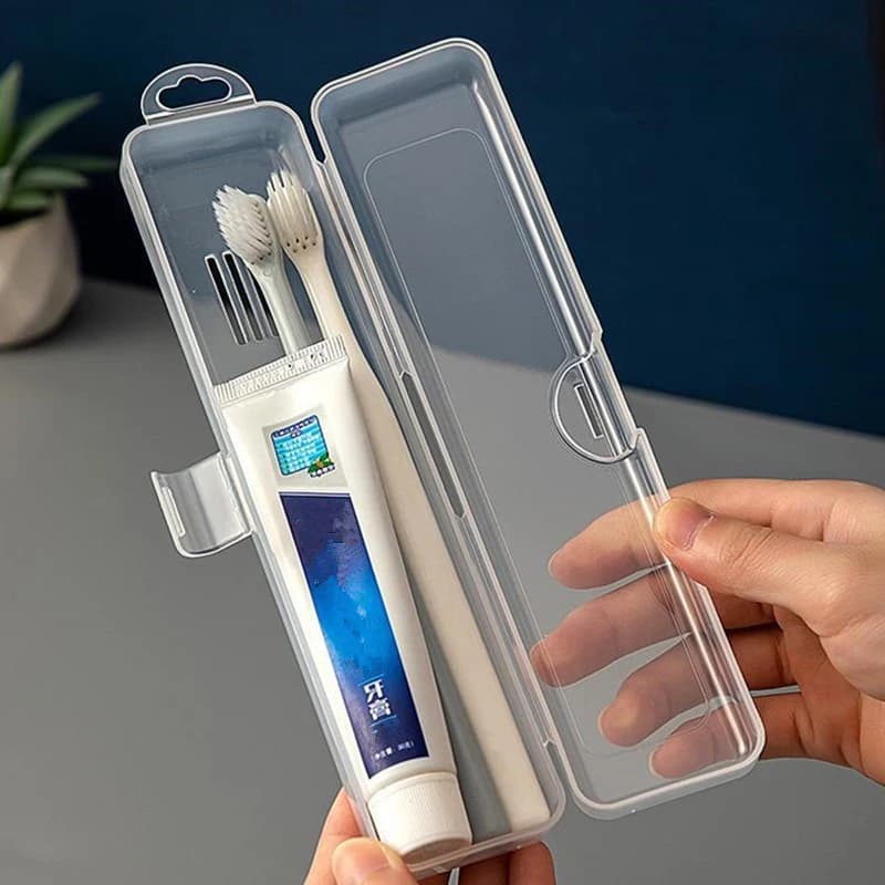 Custodia Portatile per Spazzolino da Viaggio, Contenitore Trasparente in Plastica per Spazzolino, Organizzatore Leggero e Impermeabile, Accessori da Viaggio
