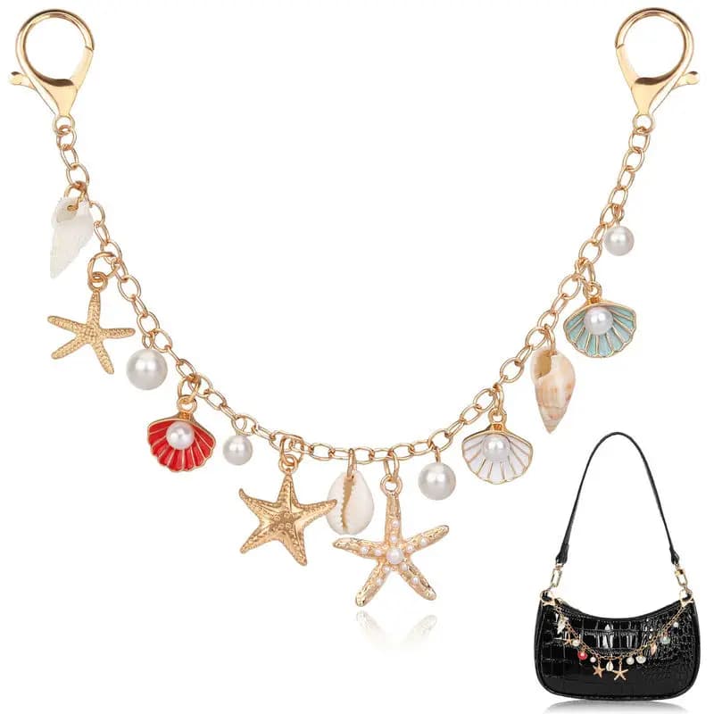 Bag Charms for Handbags Golden Keychain Purse Shell Charm Key Pendant Bag Accessories for Women Jewelry Making DIY Decoration