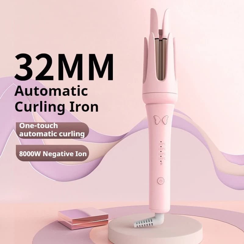Automatic curling iron 32MM, A curling with a Clic, No glazing, 4 Temperatures, Quick heating, Light, Hair Styling tool