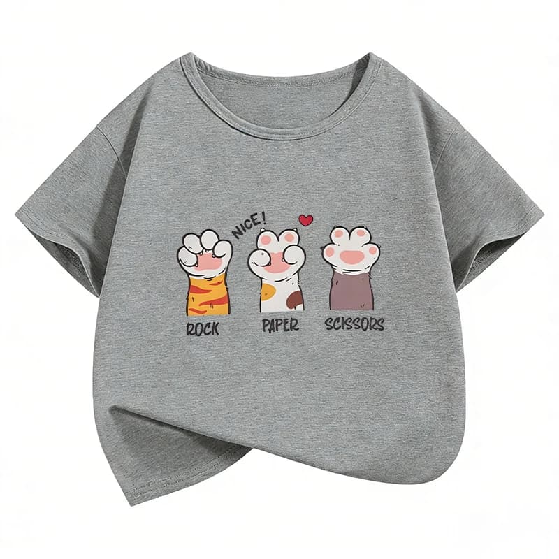 Graphic Summer Spring Kawaii Dog Paw T Shirts Funny Manga Kids Children's T-shirt Boys Girls Casual Top Tee summer