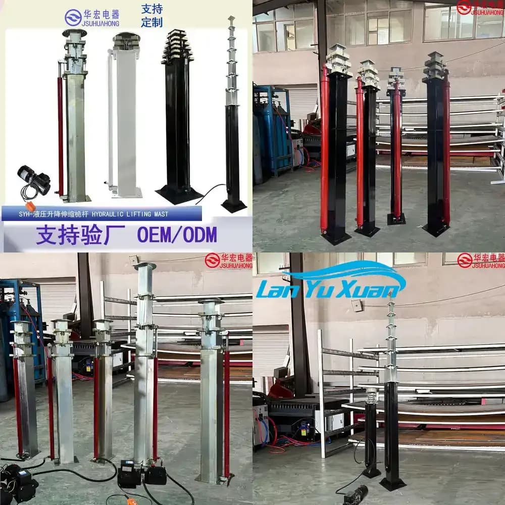 2026 Hydraulic Telescopic Mast for SYH Lifting Pole 4m to 10m Light Pole Lamp Post for Outdoor Lighting Mounting System