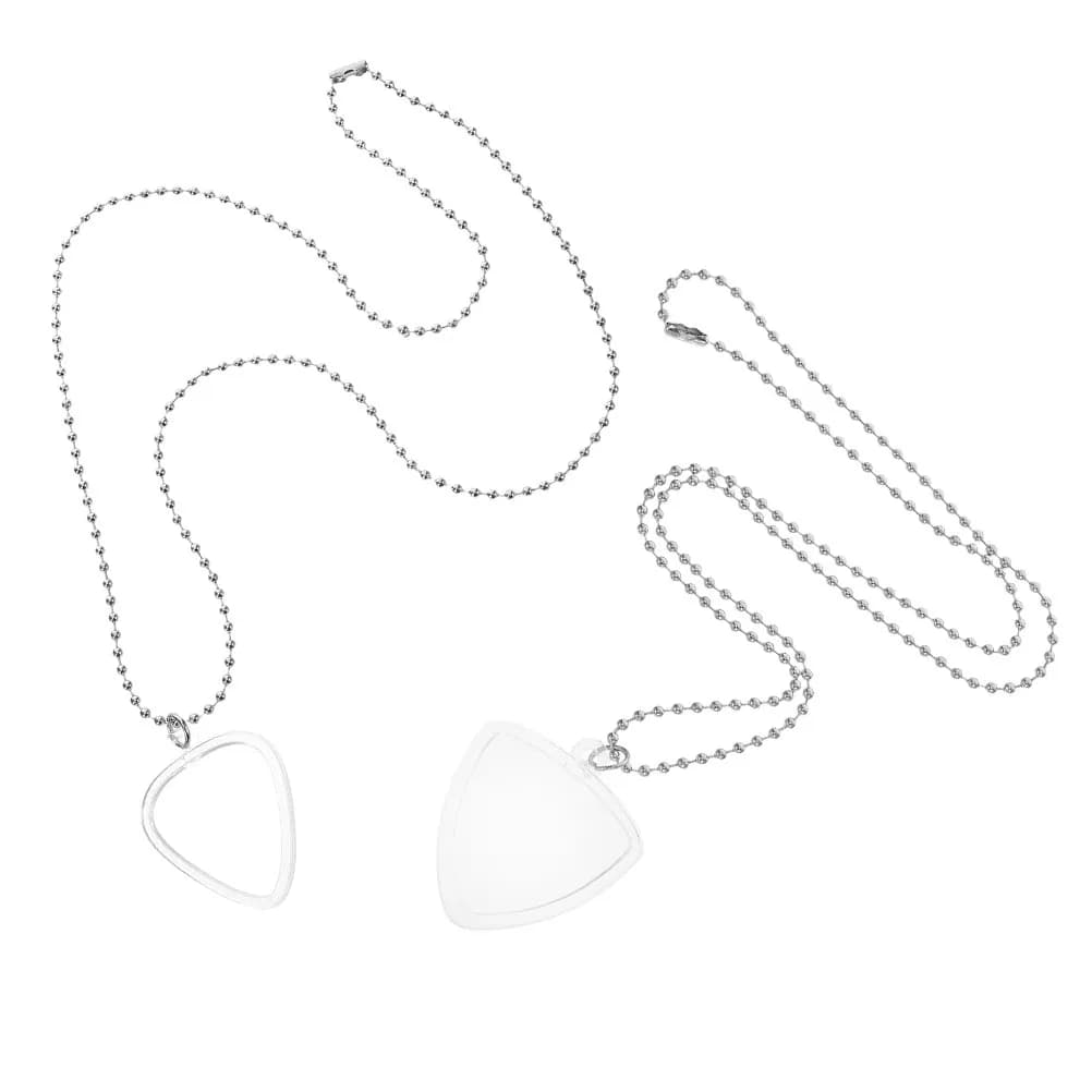 2Pcs Guitar Picks Necklace Holder Transparent Display Pendant Stylish Functional Accessory for Beginners Professionals Stage