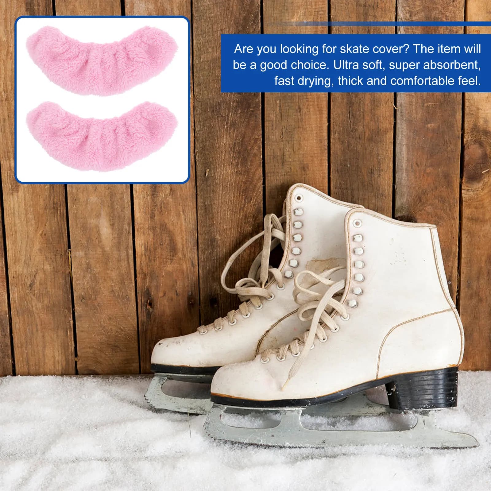 Copri Pattini Elastici Rosa M Spessi, Comodi e Assorbenti, Protezioni per Pattinaggio su Ghiaccio e Hockey, Protezione Antiruggine