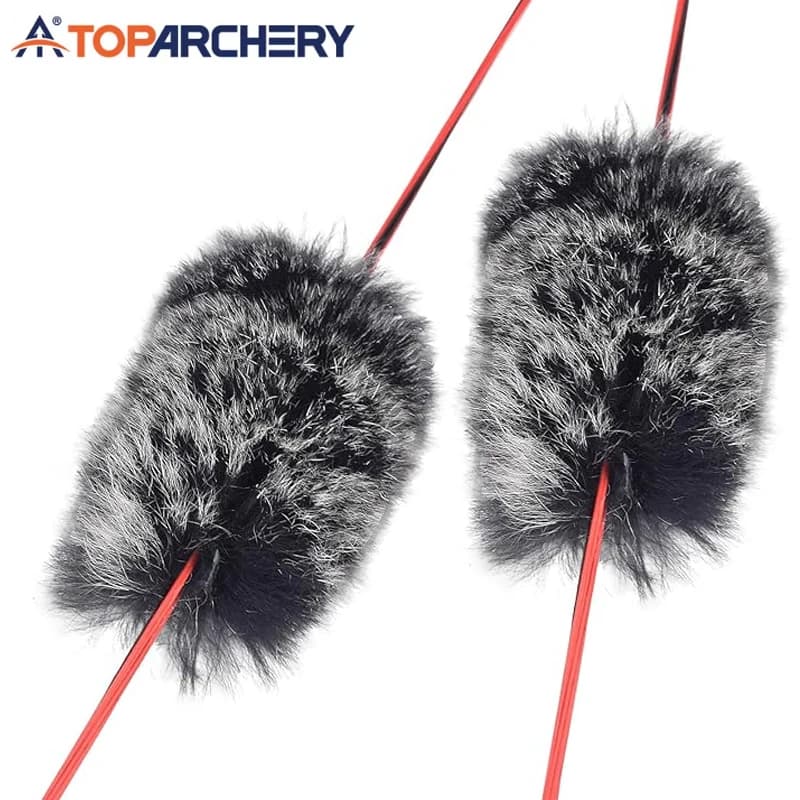 Toparchery Bow String Silencer One Pair, Rabbit Fur Recurve Bow Accessories
