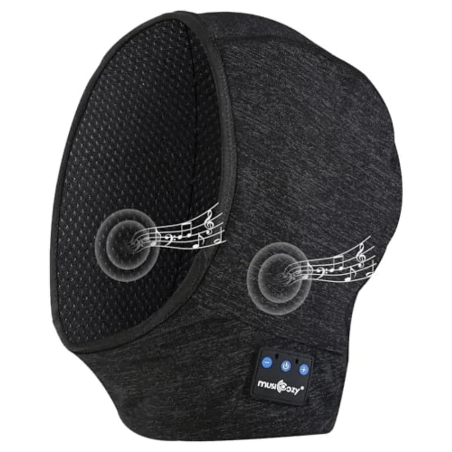 MUSICOZY Ski Passage with Bluetooth Headphones 5.4, Invernal Thermal Mask Anti-winding Black Nera for Men Woman