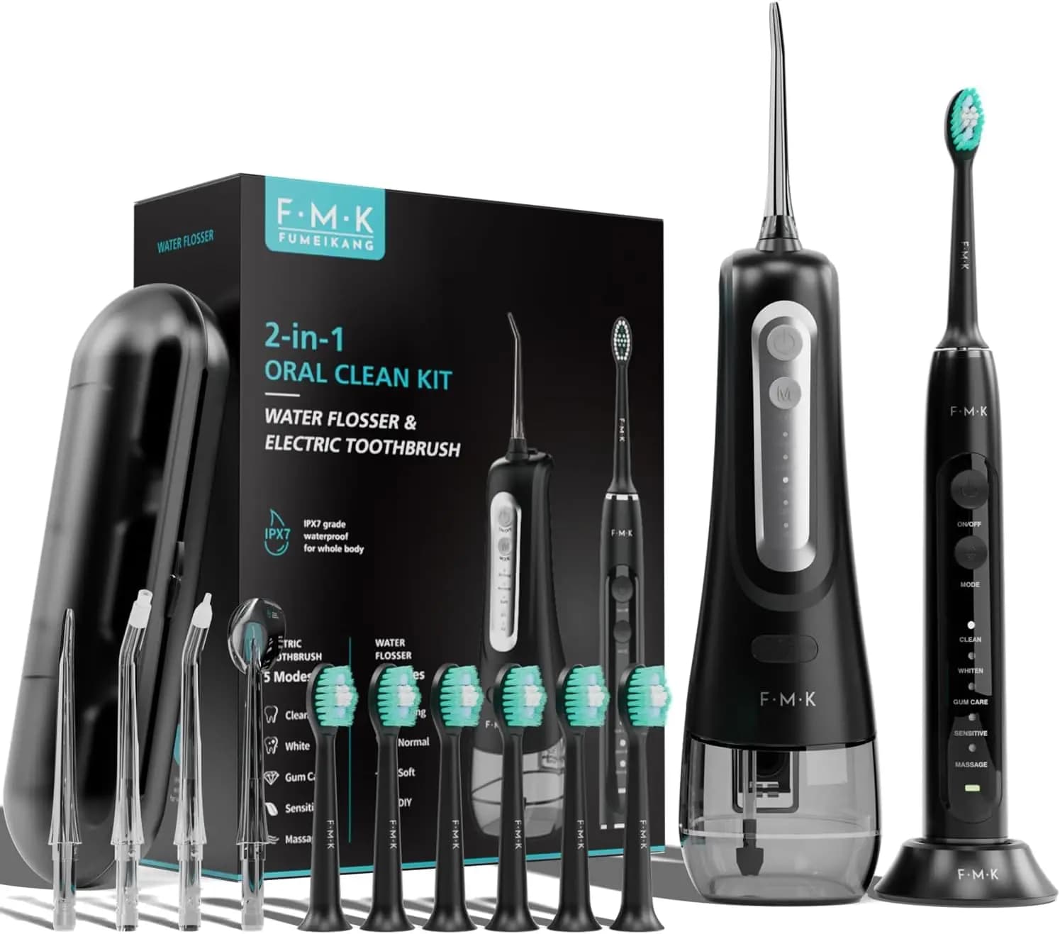 Combination Kit Electric Toothbrush and Adult Waterdropper - Set 2-in-1 for Oral Hygiene with Long Battery Life