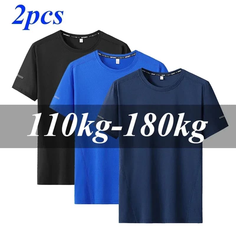 Men T Shirt Plus Size 6XL 7XL Quick Dry Sport Summer Short Sleeves Oversized Tee Gym Running Jogging Workout For Men