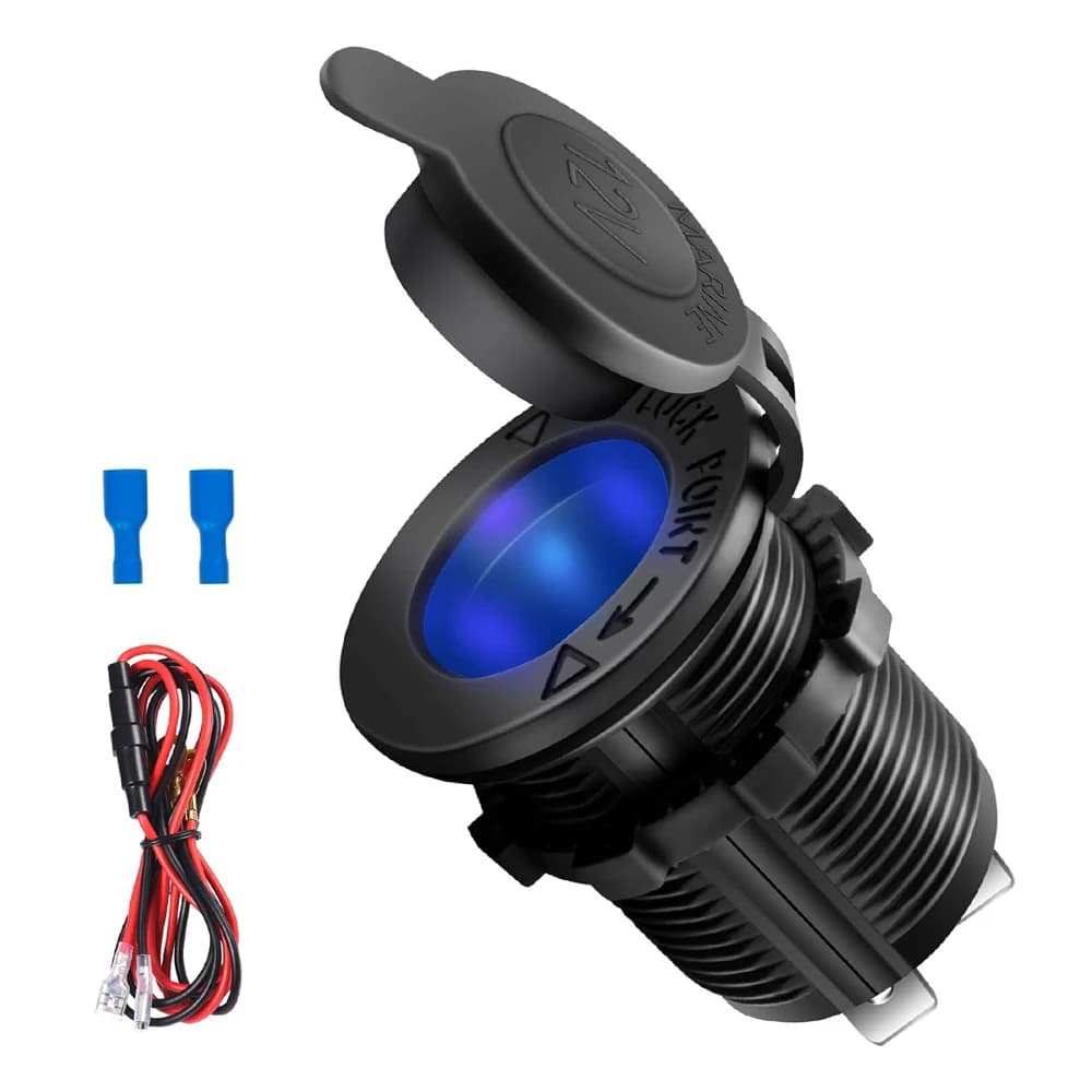 Hot Sale,Cigarette Lighter Socket Car Marine Motorcycle ATV RV Lighter Socket Power Outlet Socket Receptacle 12V Waterproof Plug