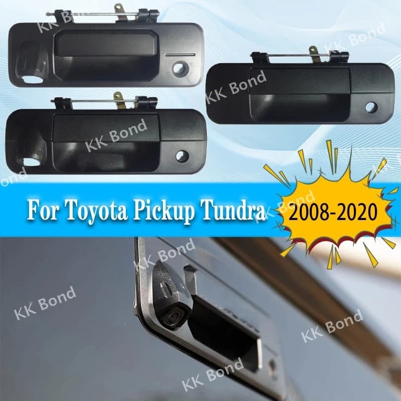 Maniglia per bagagliaio portellone posteriore esterno per auto 1PC per Toyota Pickup Tundra 2008-2020 con chiave e tipo fotocamera nero 69090-0C051