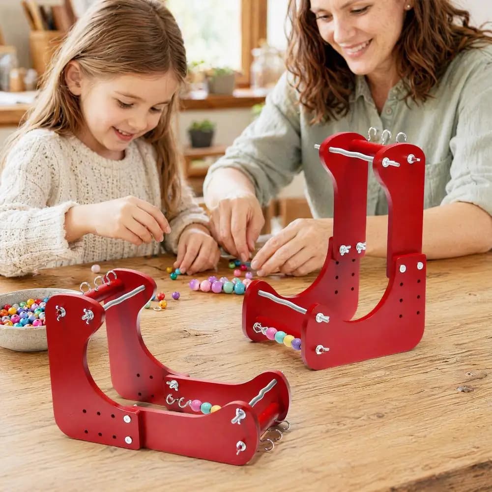Diy Weaving Loom Adjustable Standing Beading Loom Kit for Adults Diy Bracelet Necklace Keychain Weaving Tool 5-length Craft