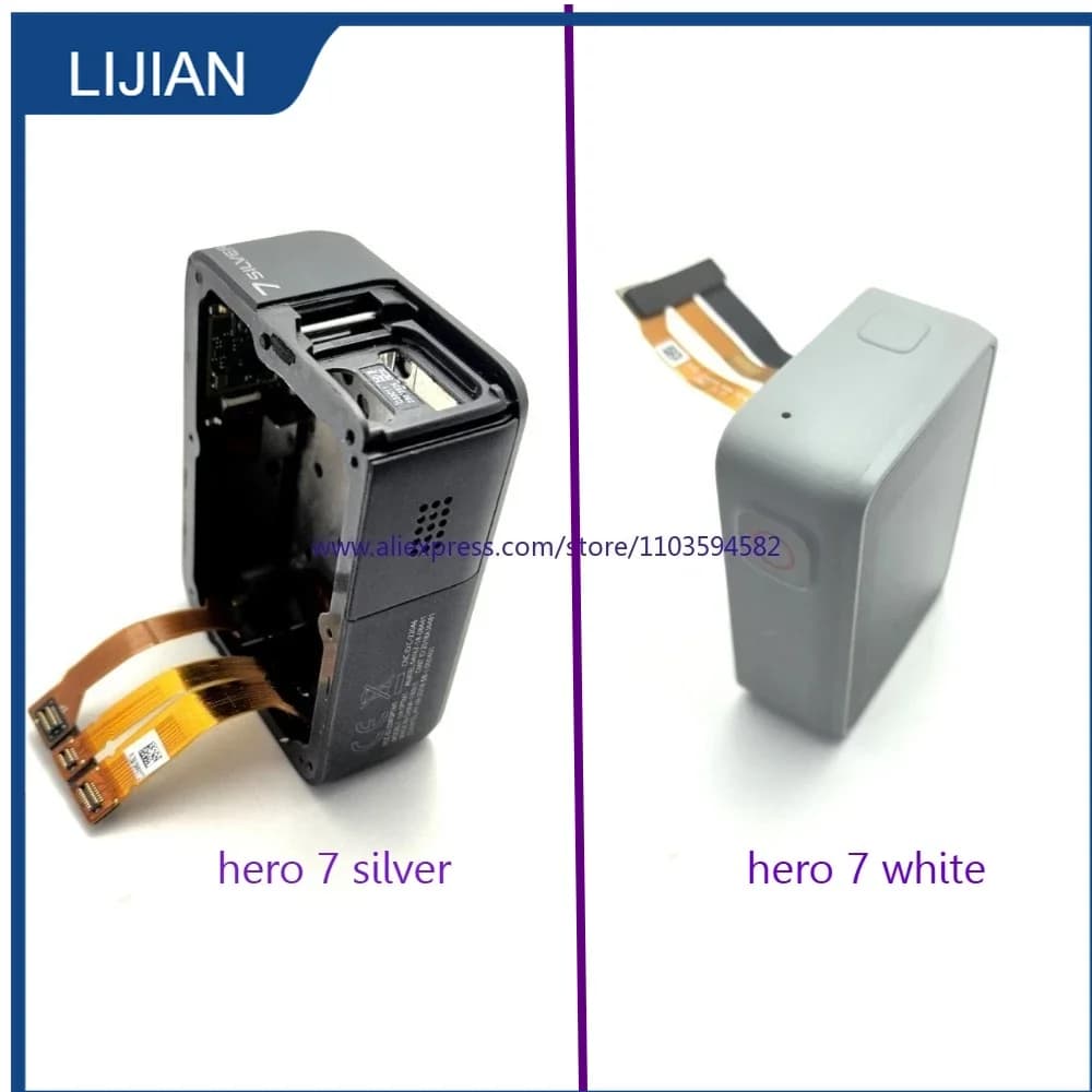 Display LCD Touch Originale per GoPro Hero 7 Silver con Coperchio Laterale Batteria, Scheda GPS e Scatola Batteria - Pezzo di Ricambio