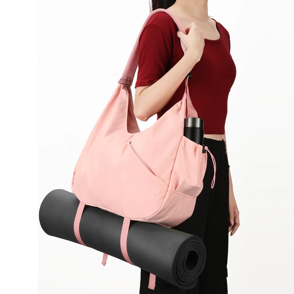 Yoga bag Women's gym bag with hidden support for yoga mat, shoe compartment and wet pocket