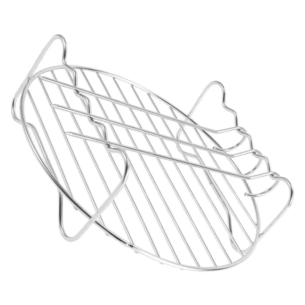 Stainless steel air fryer grill, reusable and stackable, for cooking and grilling, metal accessory for oven and kitchen