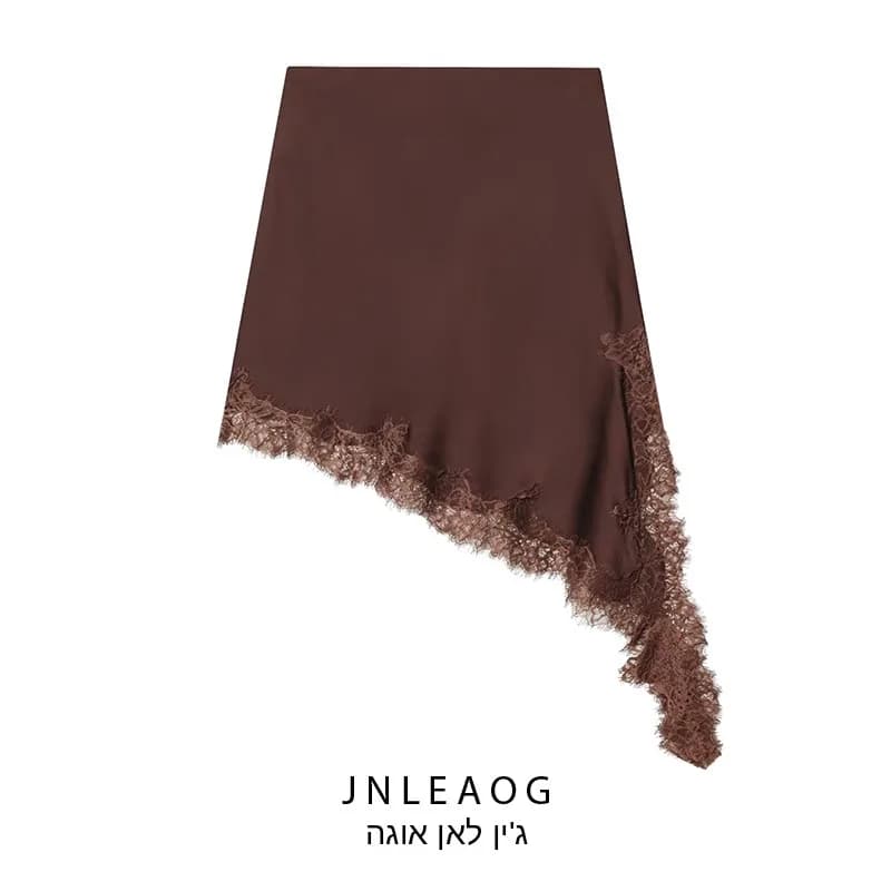 Gonna da Donna JNLEAOG alla Moda e Versatile, Design Asimmetrico, Tessuto in Poliestere Traspirante e Delicato sulla Pelle, Casual a Vita Media