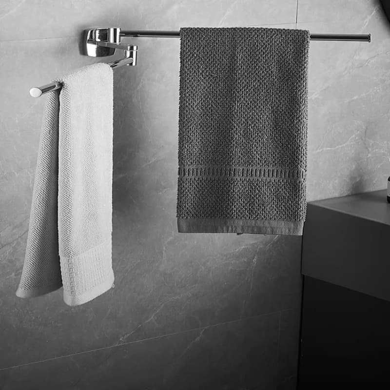 Porta asciugamani da bagno pieghevole grigio Porta asciugamani cromato Porta asciugamani Porta asciugamani a parete SUS304 Portasciugamani da bagno Rac