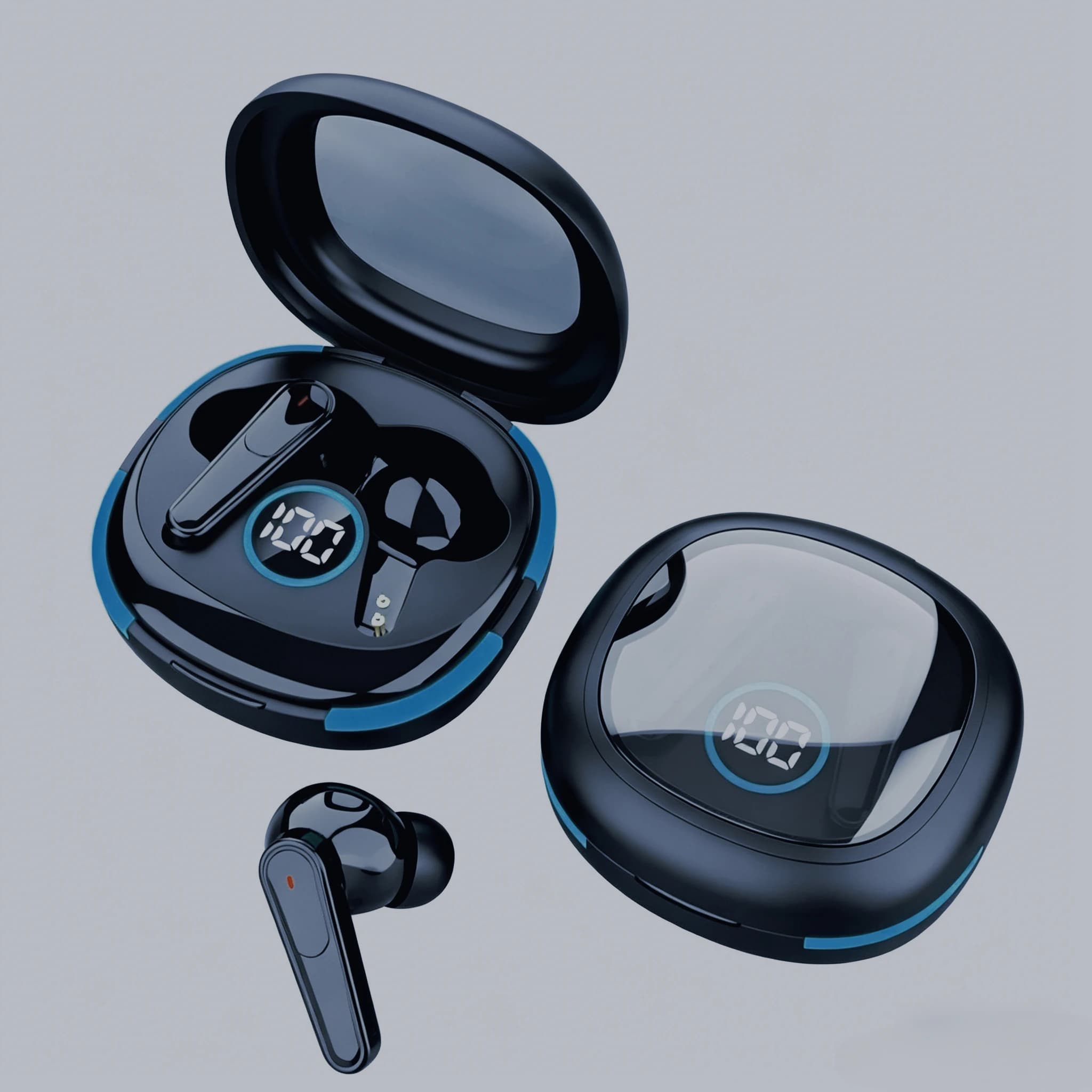 Cuffie In-ear TWS Ricaricabili ANC+ENC Auricolari True Wireless con Display Digitale LED e Controllo Smart Touch per Telefoni Android con Microfono