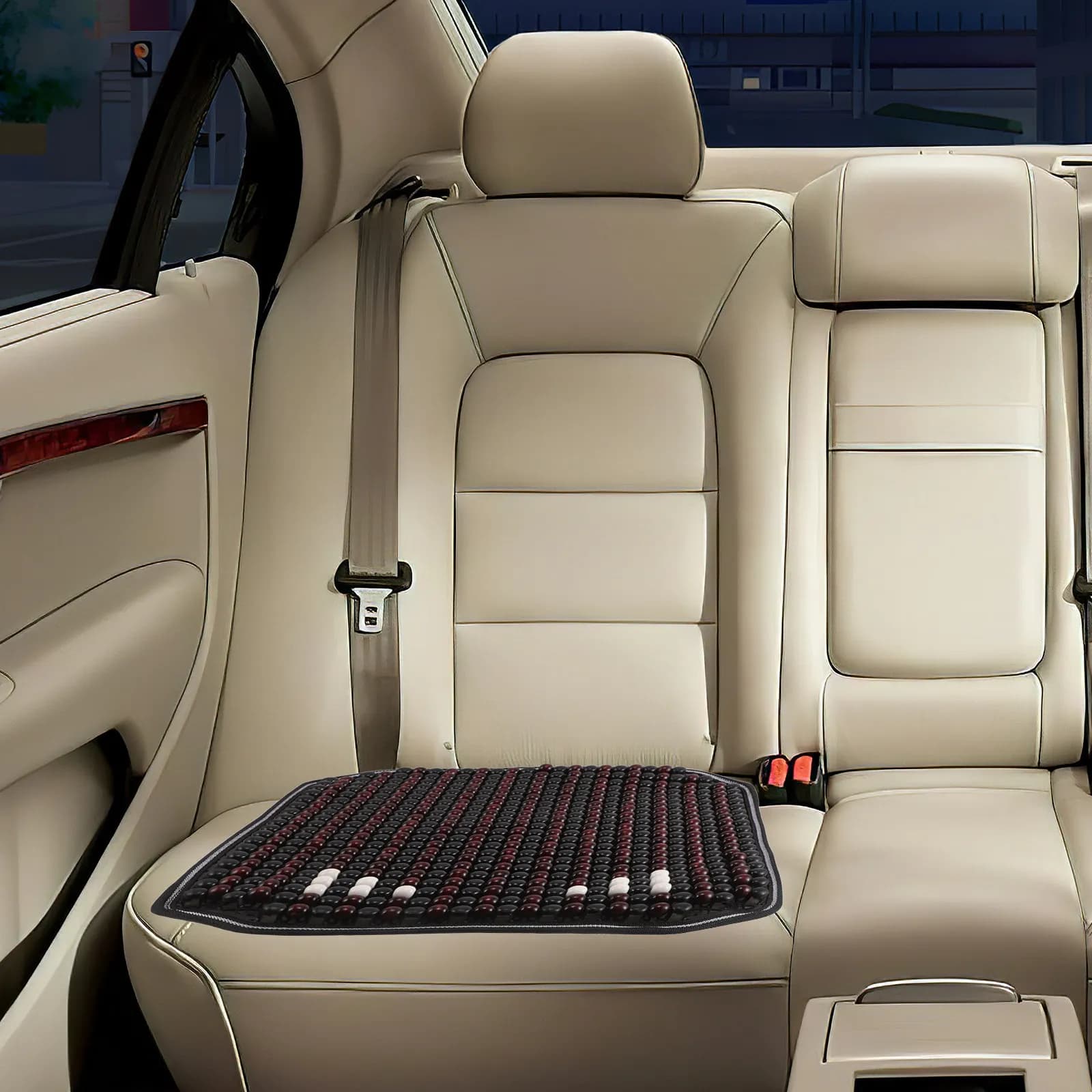 Cuscino per Sedile Auto in Legno con Perline, Traspirante, Ergonomico, Antiscivolo, Comfort per la Guida, Coprisedile Rinfrescante per Veicoli e Camion