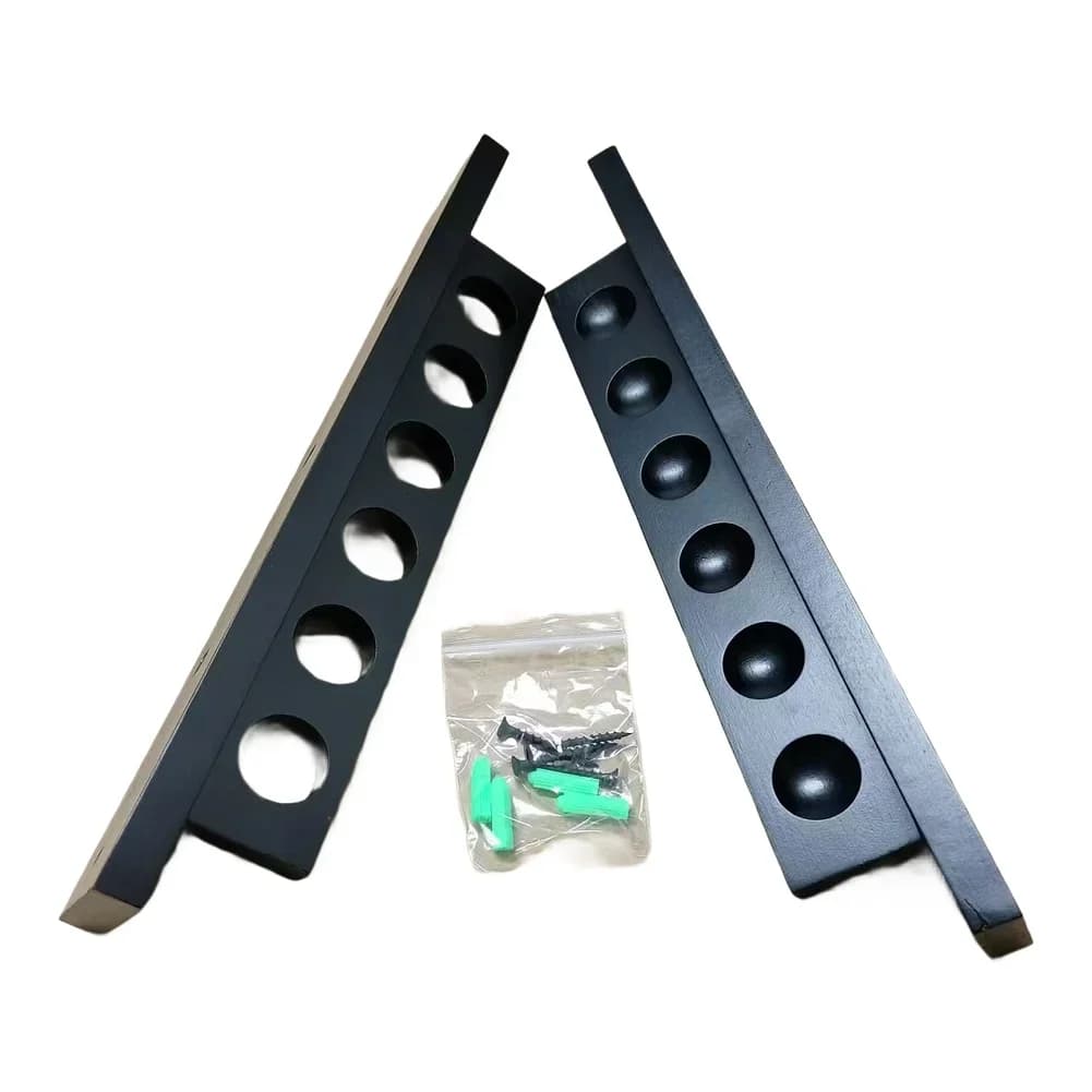 6 Position Wall Mounted Wooden Pool Cue Rack - Snooker Cue Holder for Keeping Secure and Organized in Any Billiard Space