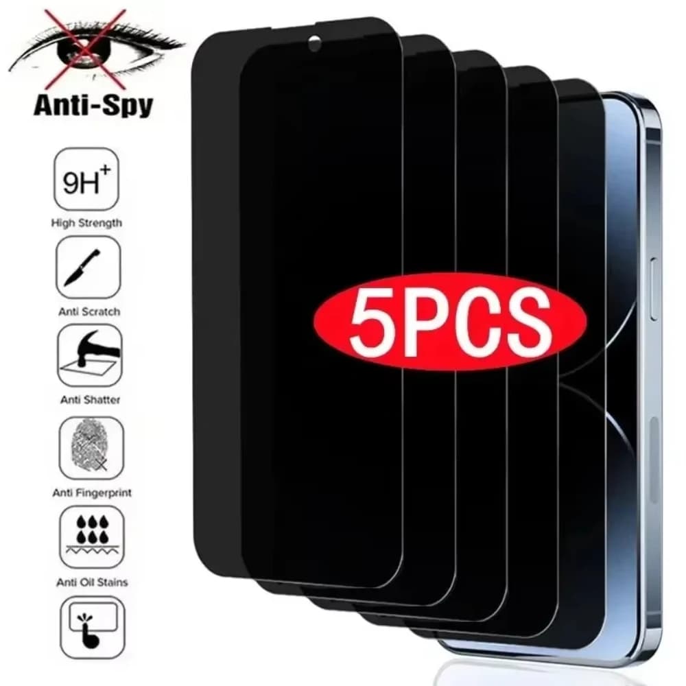 NNBILI 5 Pieces Protective Film Privacy for iPhone 14 11 12 13 15 16 17 Pro Max 12 13 Mini 14 15 16 Plus, Tempered Glass Anti-spia