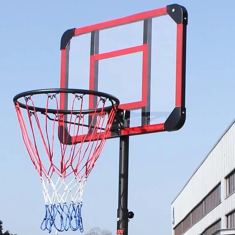Supporto per Canestro da Basket Regolabile e Portatile con Cerchio in Nylon per Uso Interno ed Esterno