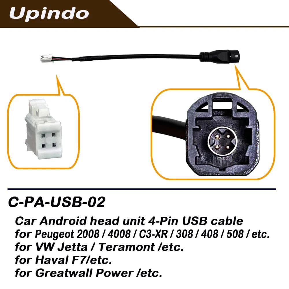 Adattatore cavo radio Android per auto per Peugeot 308 408 508 C3-XR 2008 VW Jetta Teramont Haval H7 Greatwall Power ecc