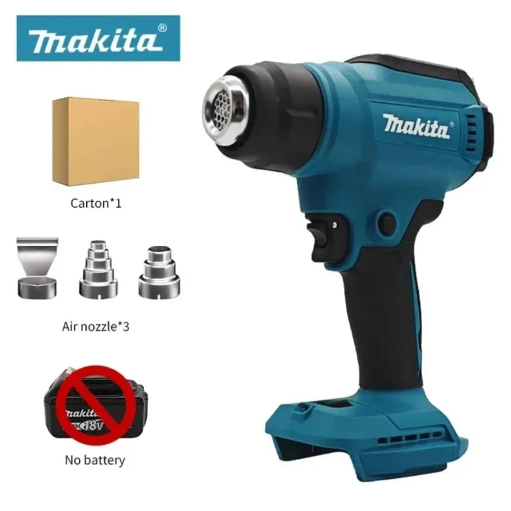 Pistola Termica Cordless Makita 18V, Saldatore ad Aria Calda Portatile con Display LED 550 ° Strumento Termico con Controllo della Temperatura C