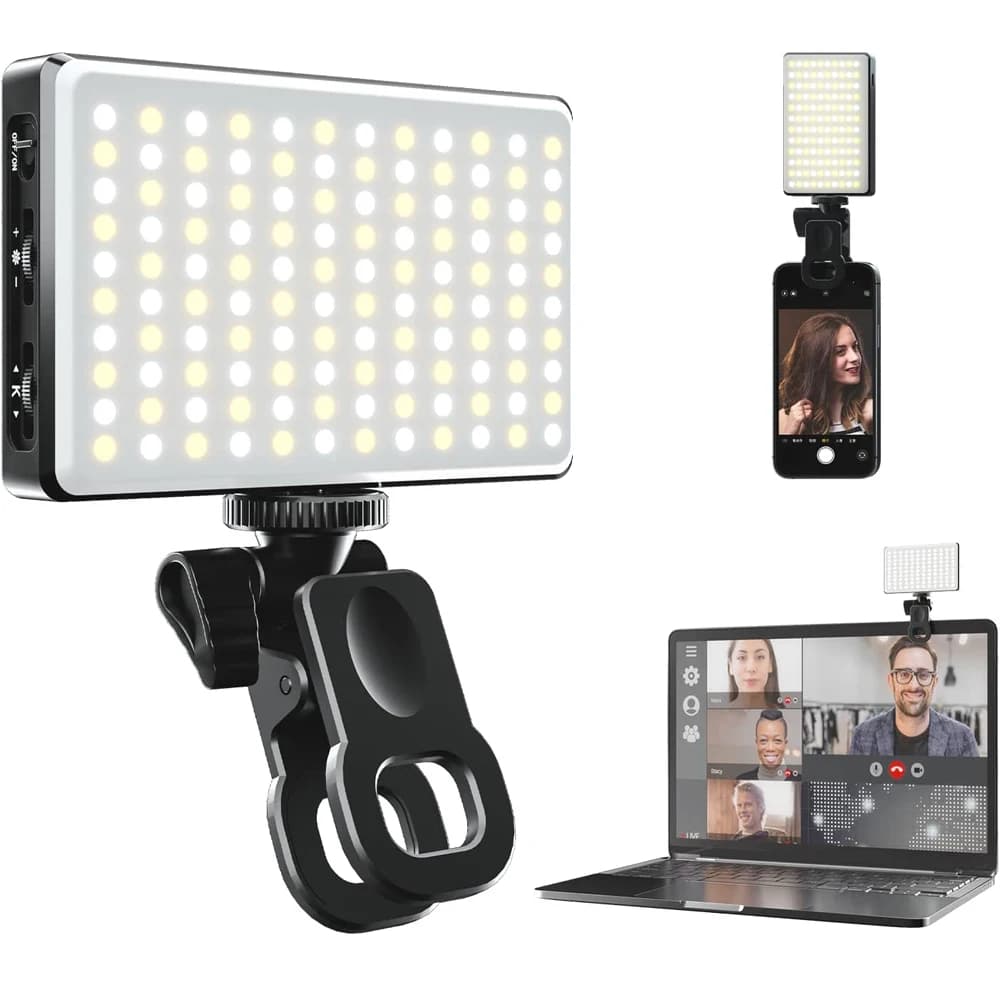 LED Selfie Light 120 LED 3000Mah Rechargeable Phone Light Clip 3 Ring Light Mode for Phone iPad Camera Laptop Selfie