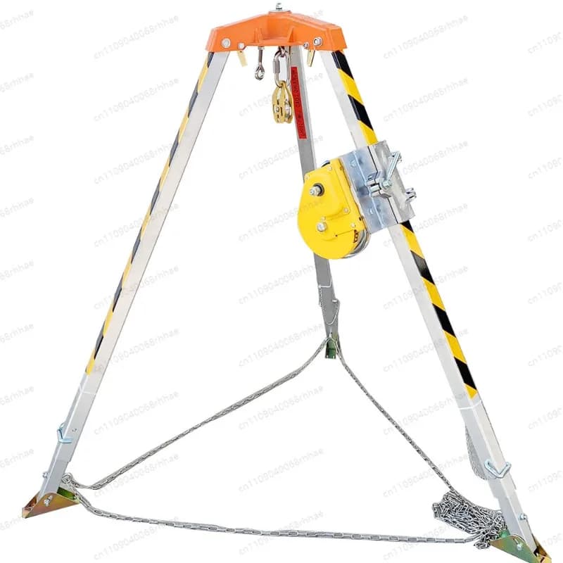 Complete Rescue Tripod Kit, Aluminum Safety Support Stand with Winch for Construction Workplace Rescue