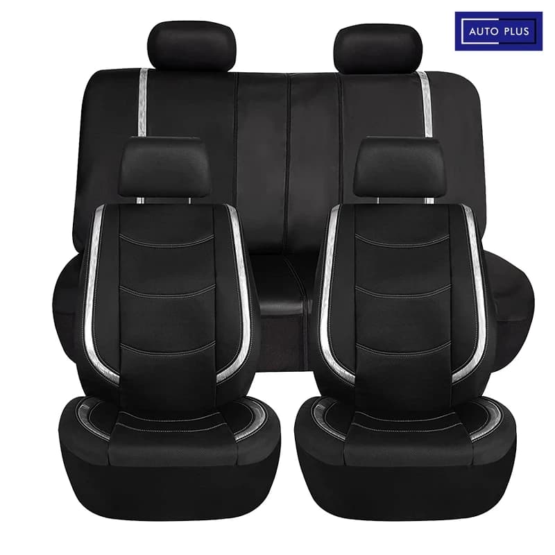 Car Seat Covers AUTO PLUS in artificial leather with bright PVC sheet with 3 hinges Car accessories Interior seat cushion cover