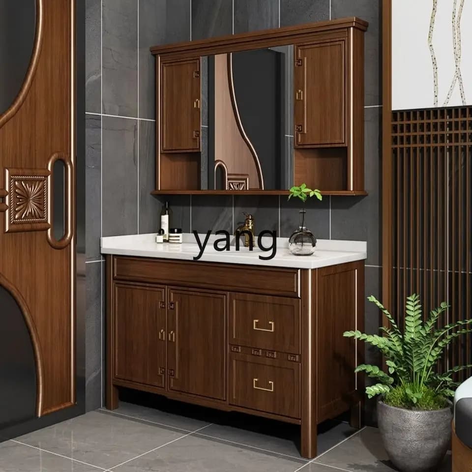 LH nuova combinazione di mobili da bagno cinesi antiappannamento armadietto a specchio intelligente mobili pratici di lusso