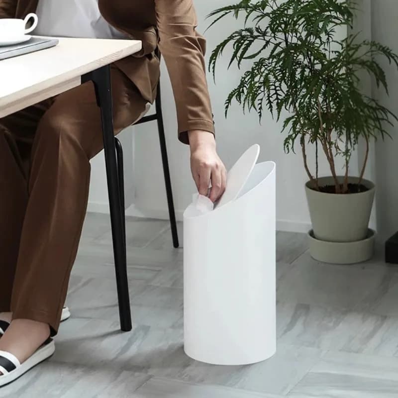Cestino per rifiuti con coperchio ribaltabile Cestini per lo smaltimento dei rifiuti alimentari Soggiorno Cestino per rifiuti separato Bagno Antiodore Pannolino per pannolini