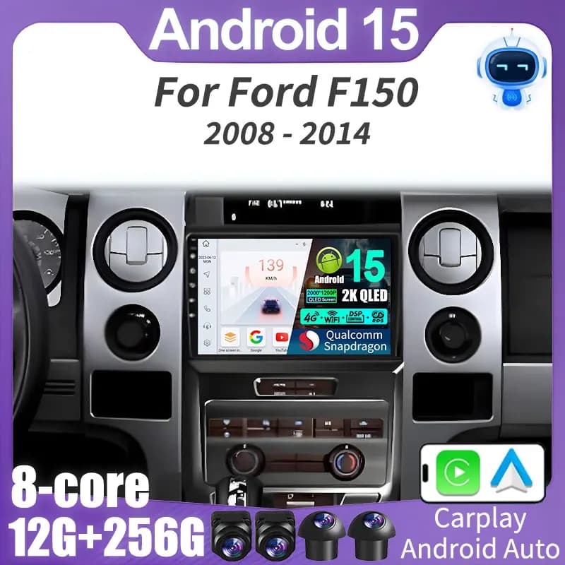 Car Radio Android 15 For Ford F150 P415 Raptor 2008 - 2014 GPS Carplay Multimedia Player Navigation Stereo Auto DSP Head Unit BT