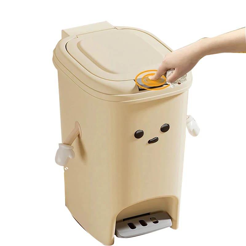 10L/20L Piede Tipo di Spinta Pattumiera Creativo Carino Doppio Pedale Pattumiera con Coperchio FAI DA TE per Cucina Soggiorno Bagno WC