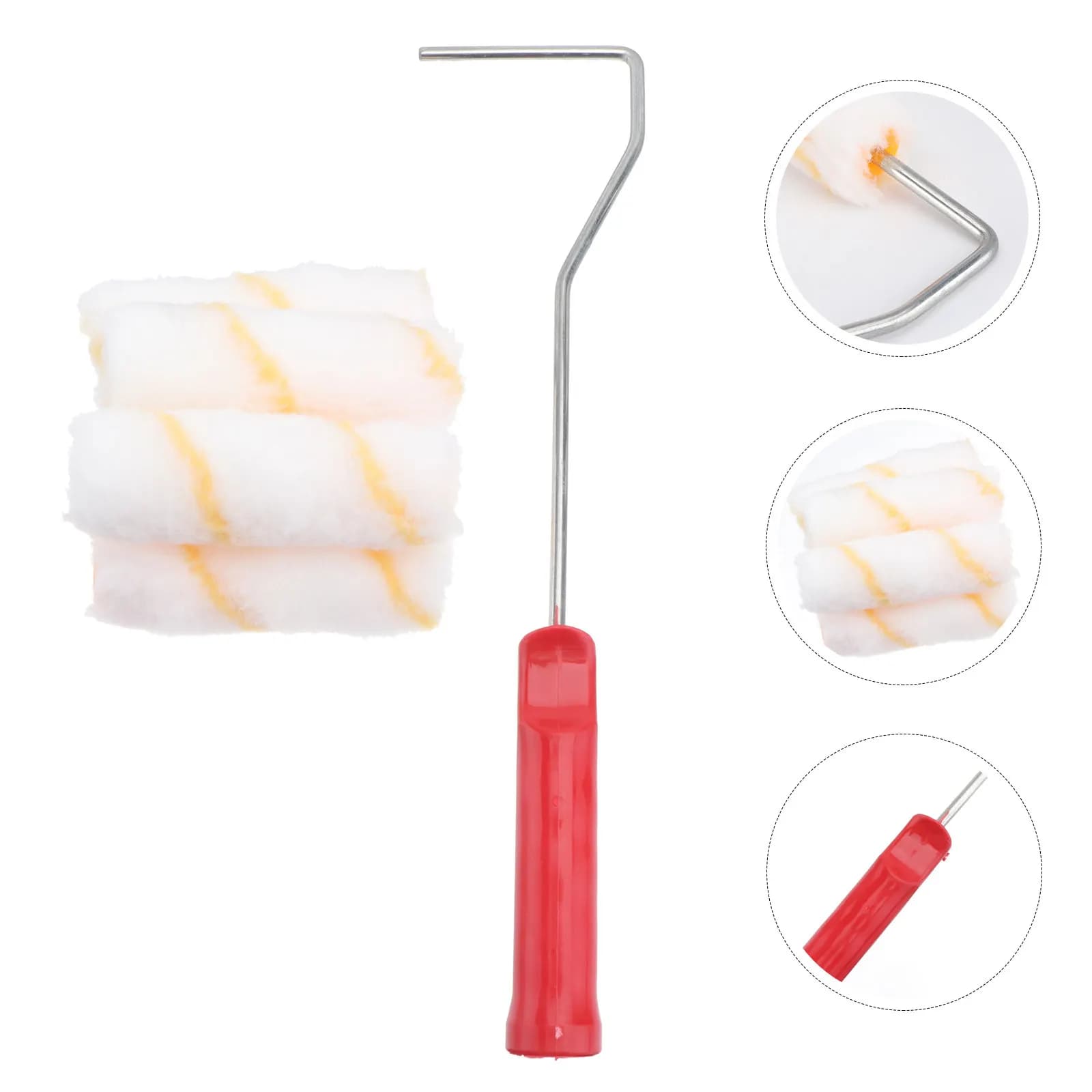 Set di Rulli per Pittura da 4 Pollici con Manico, Multiuso per Pareti, Resistente alle Pelucche, Finitura Liscia per Casa e Ufficio