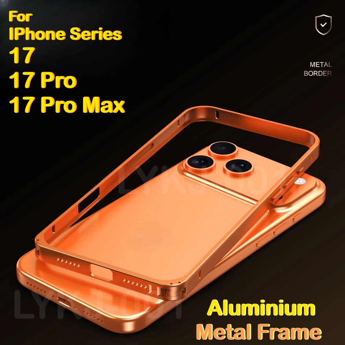 17 ProMax Orange Light Aluminum Metal Case for IPhone 17 Pro Max 16 15 14 Plus 13 Ultra-Thin Alloy Lens Frame Funda Accessories