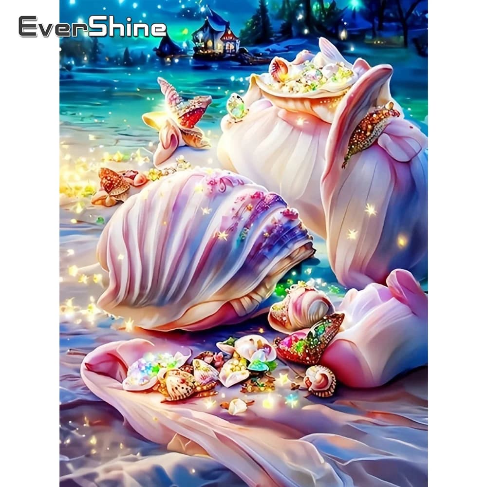 Evershine Pittura Diamante Paesaggio Mare Strass Immagini Stella Marina Conchiglia Mosaico Pieno Quadrato Rotondo Decor Per La Casa