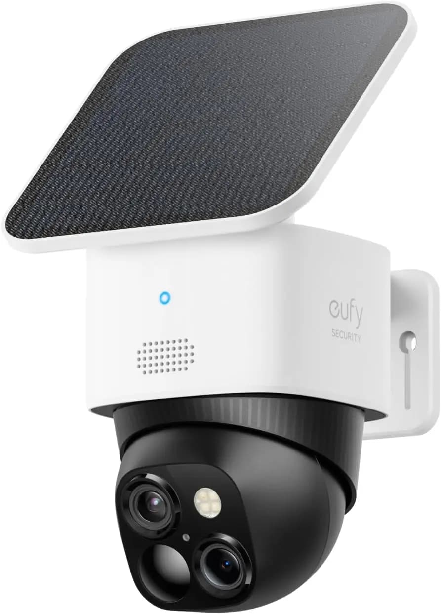 Telecamera di Sicurezza Esterna ad Energia Solare con Visione a 360 Gradi ° Funzione Pan & Tilt, Nessun Abbonamento Mensile, Configurazione Wireless