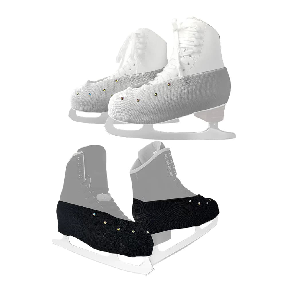 Copriscarpe per pattini da ghiaccio Copristivali Coperture per pattinaggio di figura Nero Bianco Pattinaggio di figura Skate Copertura protettiva Pattini di pattinaggio di figura