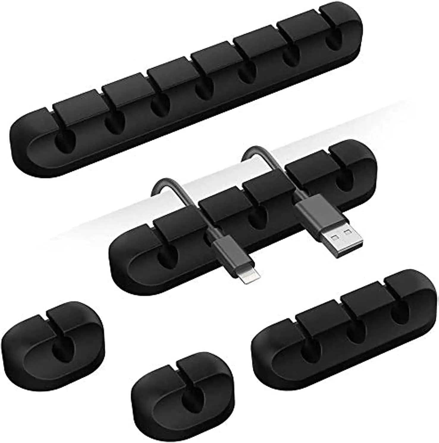 Adhesive Cable Holder Cord Clips Management Organizer For Desktop USB Charging Cable Nightstand Power Cord Mouse Earphone Cable
