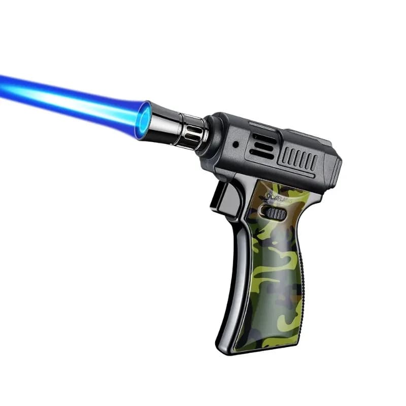 Trendy Windproof Butane Inflatable Lighter Outdoor Camping Barbecue Baking Portable High Temperature Handheld Spray Gun